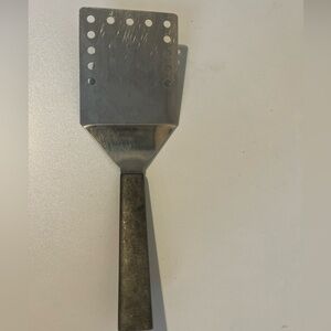Stainless Steel Slotted Spatula with Metal Beveled Handle